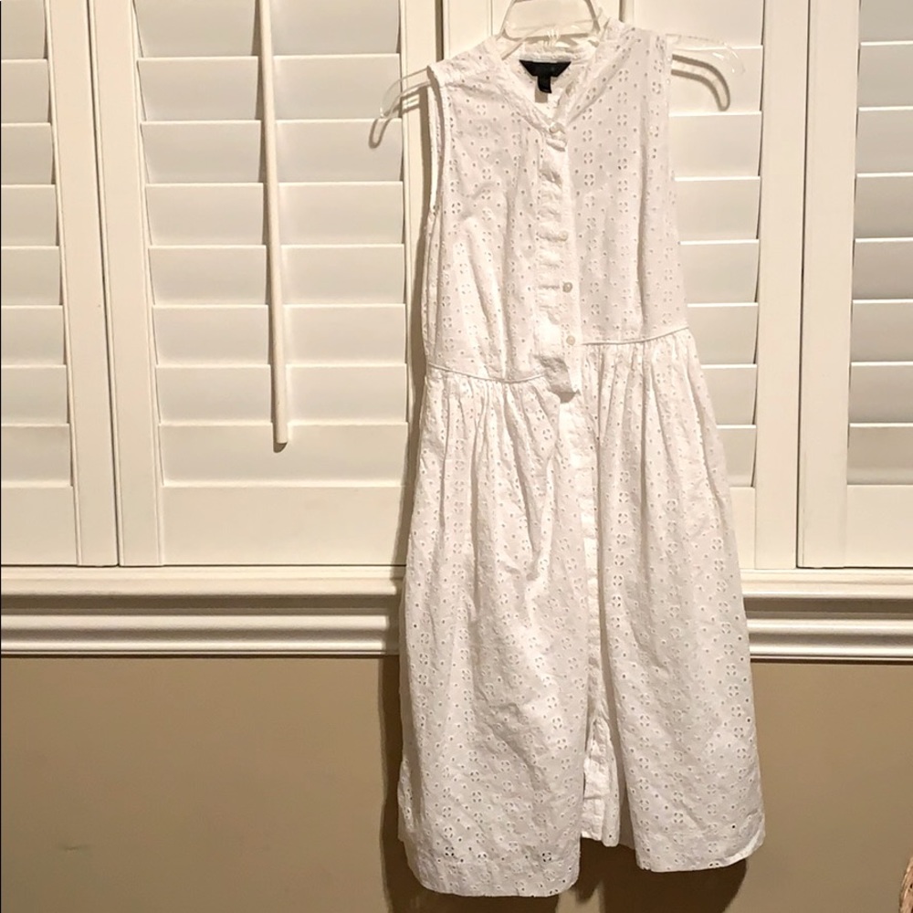 White eyelet midi dress